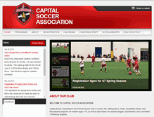 Tablet Screenshot of capitalsoccer.com